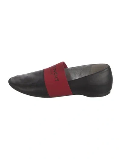 Pre-owned Givenchy Leather Graphic Print Ballet Flats In Black