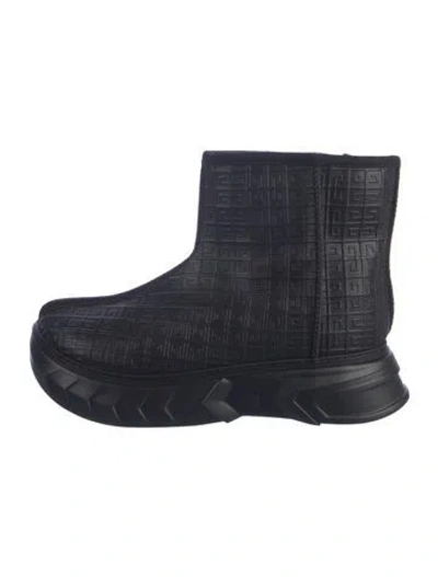 Pre-owned Givenchy Leather Graphic Print Boots In Blue