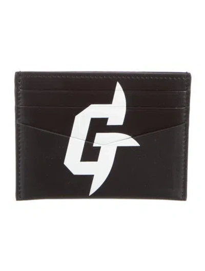 Pre-owned Givenchy Leather Graphic Print Card Holder In Black