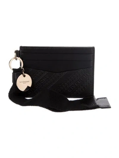 Pre-owned Givenchy Leather Graphic Print Card Holder In Black