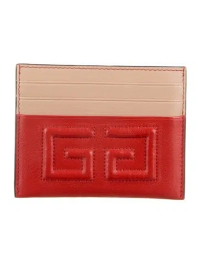 Pre-owned Givenchy Leather Graphic Print Card Holder In Red