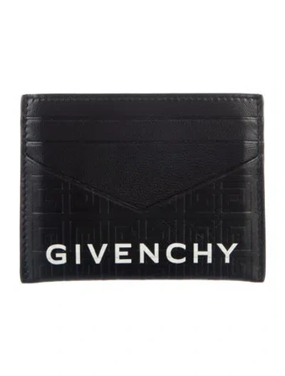 Pre-owned Givenchy Leather Graphic Print Card Holder W/ Tags In Black