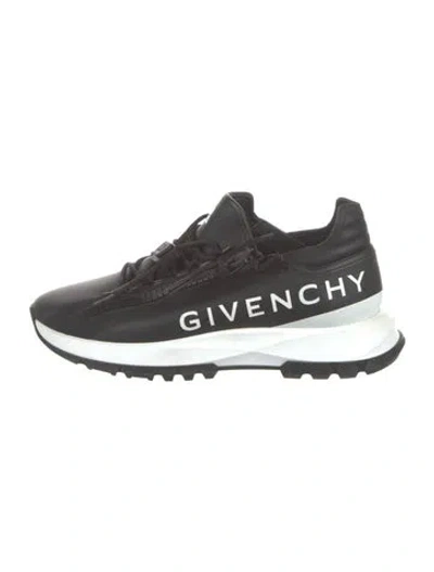 Pre-owned Givenchy Leather Graphic Print Chunky Sneakers In Black