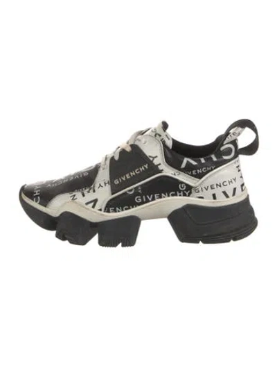 Pre-owned Givenchy Leather Graphic Print Chunky Sneakers In Black