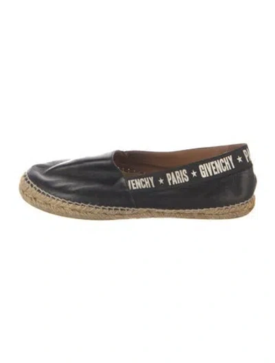Pre-owned Givenchy Leather Graphic Print Espadrilles In Black/neutrals