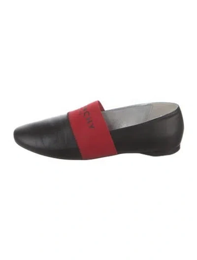 Pre-owned Givenchy Leather Graphic Print Flats In Black