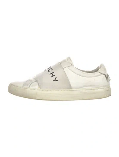 Pre-owned Givenchy Leather Graphic Print Loafer Sneakers In Neutrals/white