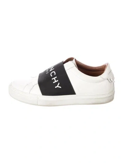 Pre-owned Givenchy Leather Graphic Print Loafer Sneakers In White