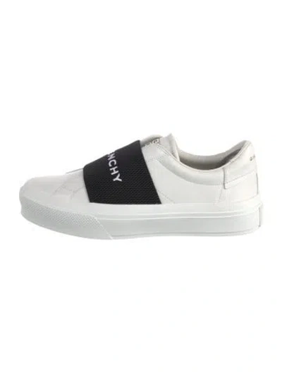 Pre-owned Givenchy Leather Graphic Print Loafer Sneakers In White