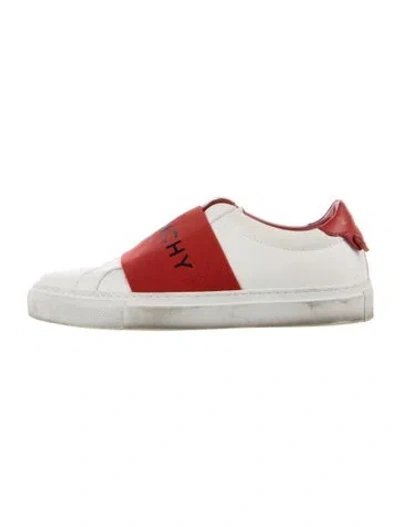 Pre-owned Givenchy Leather Graphic Print Loafer Sneakers In White