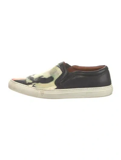 Pre-owned Givenchy Leather Graphic Print Loafers In Black