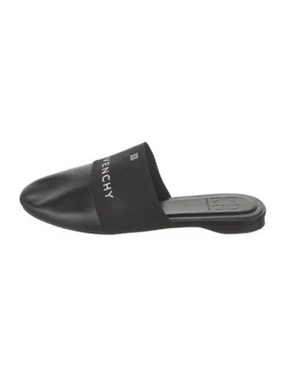 Pre-owned Givenchy Leather Graphic Print Mules In Black