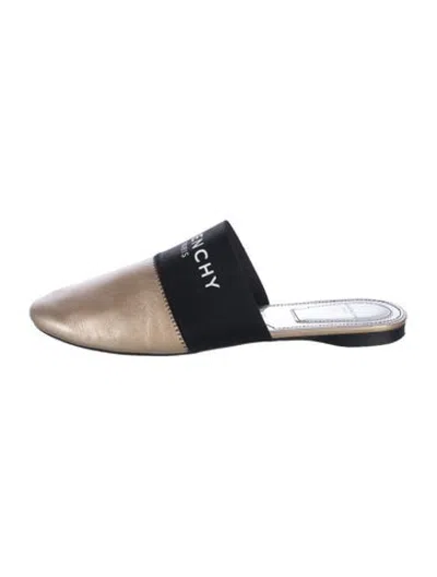 Pre-owned Givenchy Leather Graphic Print Mules In Blue