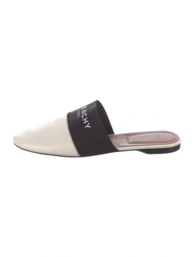 Pre-owned Givenchy Leather Graphic Print Mules In Neutral
