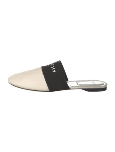Pre-owned Givenchy Leather Graphic Print Mules In Neutral