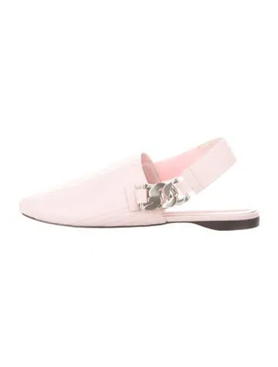 Pre-owned Givenchy Leather Graphic Print Mules In Pink