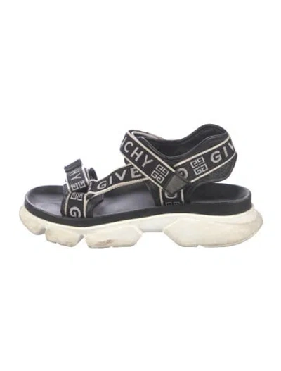 Pre-owned Givenchy Leather Graphic Print Sandals In Black