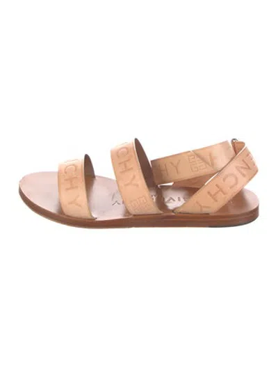 Pre-owned Givenchy Leather Graphic Print Sandals In Brown