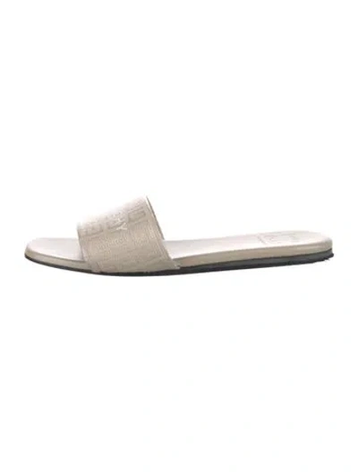 Pre-owned Givenchy Leather Graphic Print Slides In Neutrals