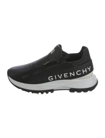 Pre-owned Givenchy Leather Graphic Print Sneakers In Black