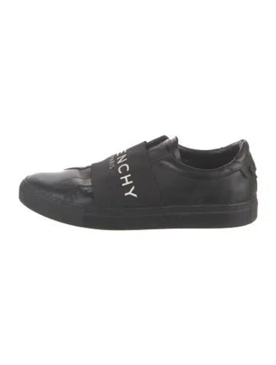 Pre-owned Givenchy Leather Graphic Print Sneakers In Black