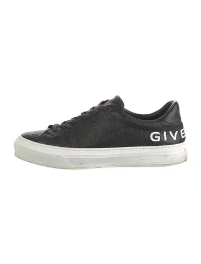 Pre-owned Givenchy Leather Graphic Print Sneakers In Black