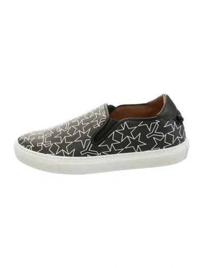 Pre-owned Givenchy Leather Graphic Print Sneakers In Black