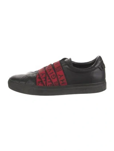 Pre-owned Givenchy Leather Graphic Print Sneakers In Black