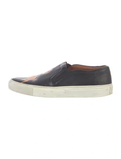 Pre-owned Givenchy Leather Graphic Print Sneakers In Black