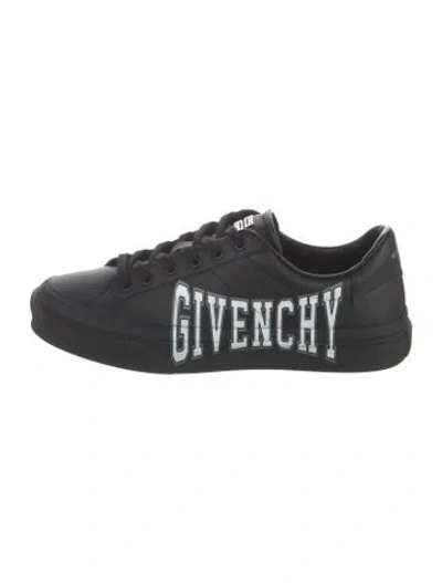Pre-owned Givenchy Leather Graphic Print Sneakers In Black