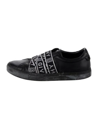 Pre-owned Givenchy Leather Graphic Print Sneakers In Black