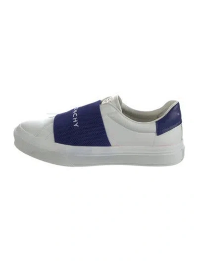 Pre-owned Givenchy Leather Graphic Print Sneakers In Black/white