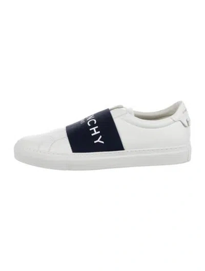 Pre-owned Givenchy Leather Graphic Print Sneakers In Black/white