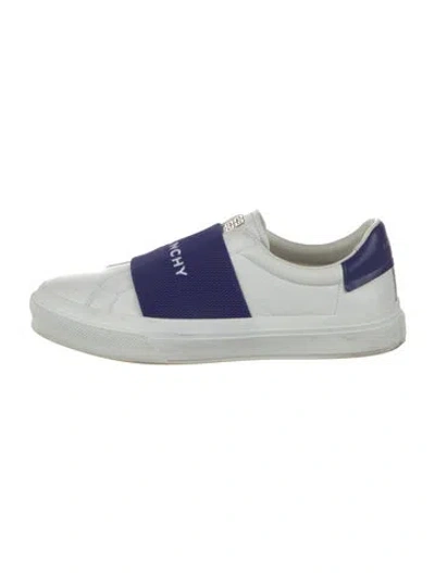 Pre-owned Givenchy Leather Graphic Print Sneakers In Black/white