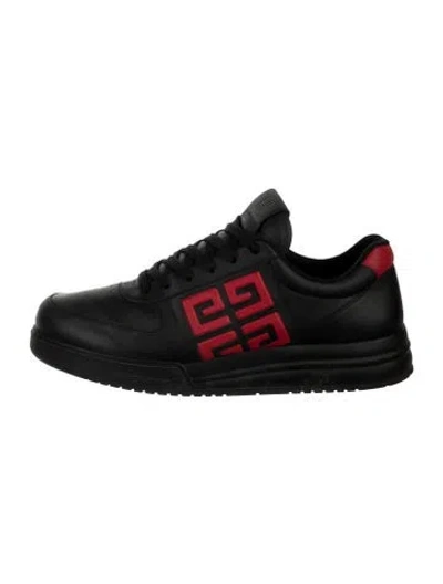 Pre-owned Givenchy Leather Graphic Print Sneakers In Black/white