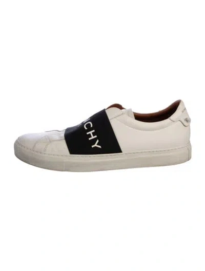 Pre-owned Givenchy Leather Graphic Print Sneakers In Black/white
