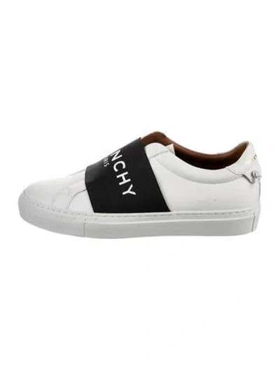 Pre-owned Givenchy Leather Graphic Print Sneakers In Black/white