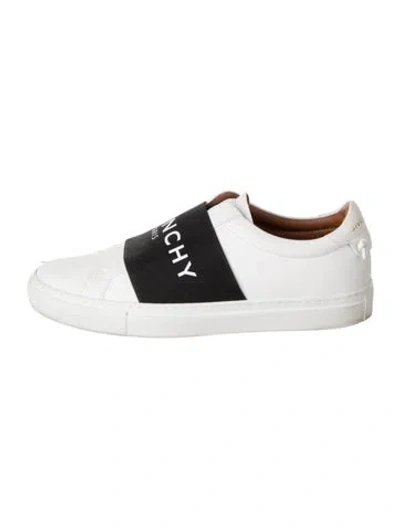 Pre-owned Givenchy Leather Graphic Print Sneakers In Black/white