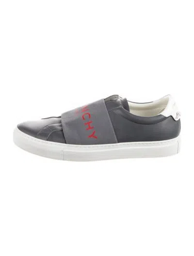 Pre-owned Givenchy Leather Graphic Print Sneakers In Grey