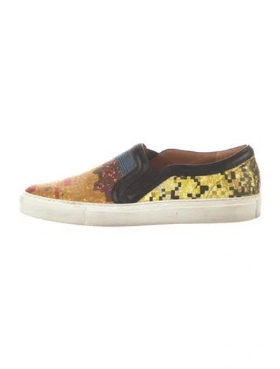 Pre-owned Givenchy Leather Graphic Print Sneakers In Multi