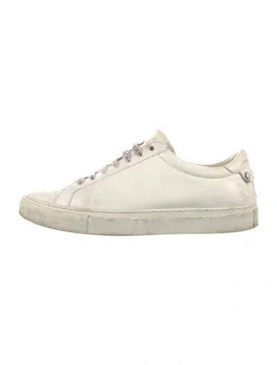 Pre-owned Givenchy Leather Graphic Print Sneakers In Neutrals