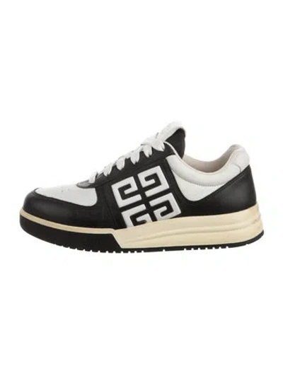 Pre-owned Givenchy Leather Graphic Print Sneakers In Neutrals