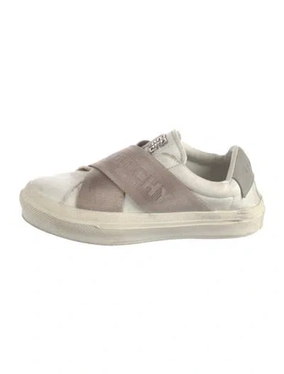 Pre-owned Givenchy Leather Graphic Print Sneakers In Neutrals