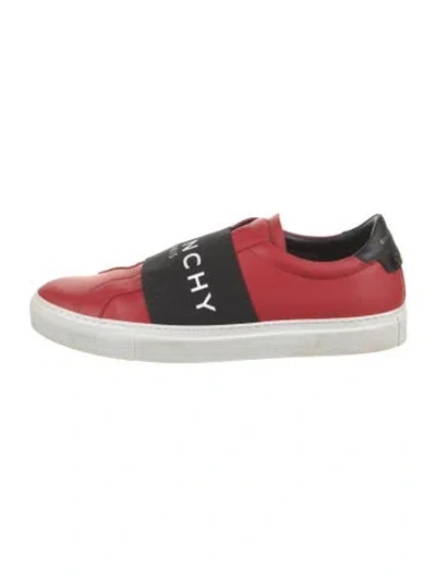 Pre-owned Givenchy Leather Graphic Print Sneakers In Red