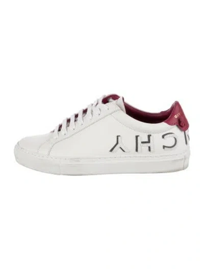 Pre-owned Givenchy Leather Graphic Print Sneakers In Red/white