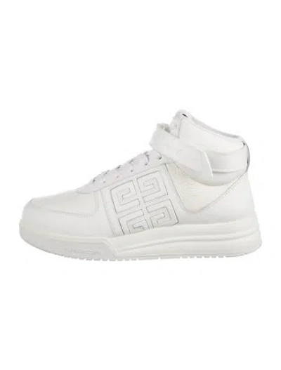 Pre-owned Givenchy Leather Graphic Print Sneakers W/ Tags In White
