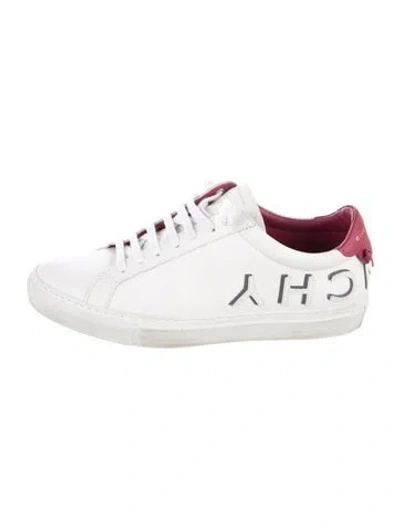 Pre-owned Givenchy Leather Graphic Print Sneakers In White