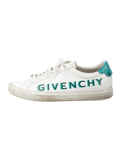 Pre-owned Givenchy Leather Graphic Print Sneakers In White