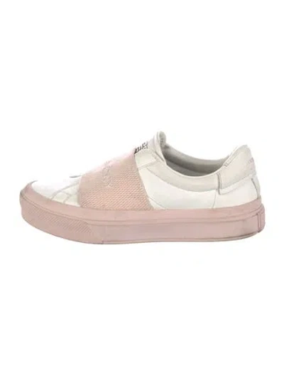 Pre-owned Givenchy Leather Graphic Print Sneakers In White