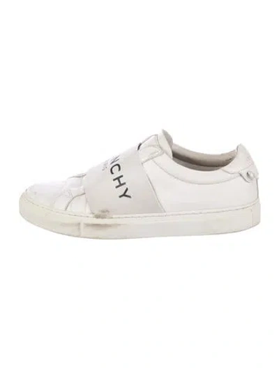 Pre-owned Givenchy Leather Graphic Print Sneakers In White